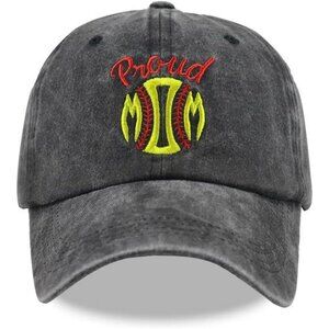 Softball mom hat embroidered distressed cotton baseball cap adjustable women gif